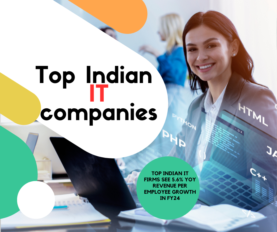 Top Indian IT Firms See 5.6% YoY Revenue per Employee Growth in FY24